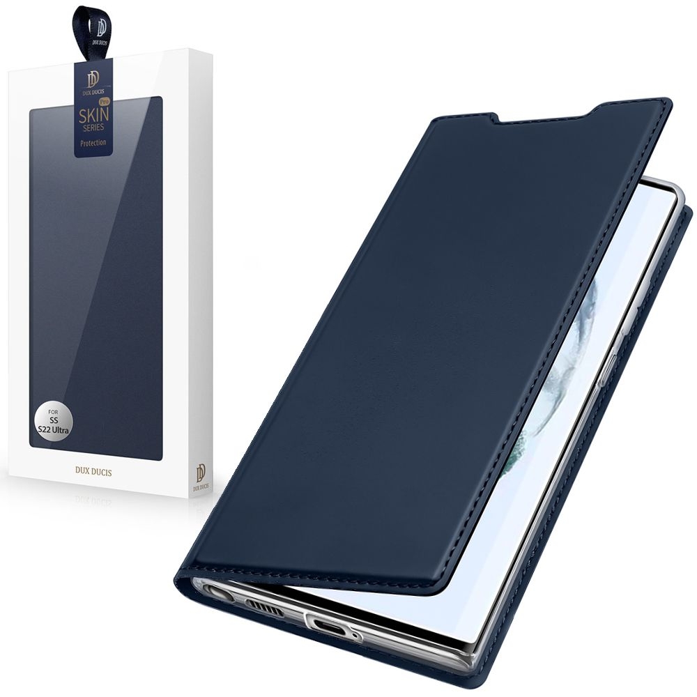 Etui z Klapką | DUX DUCIS | Skin Pro | Granatowy do Samsung Galaxy S22 Ultra 5G