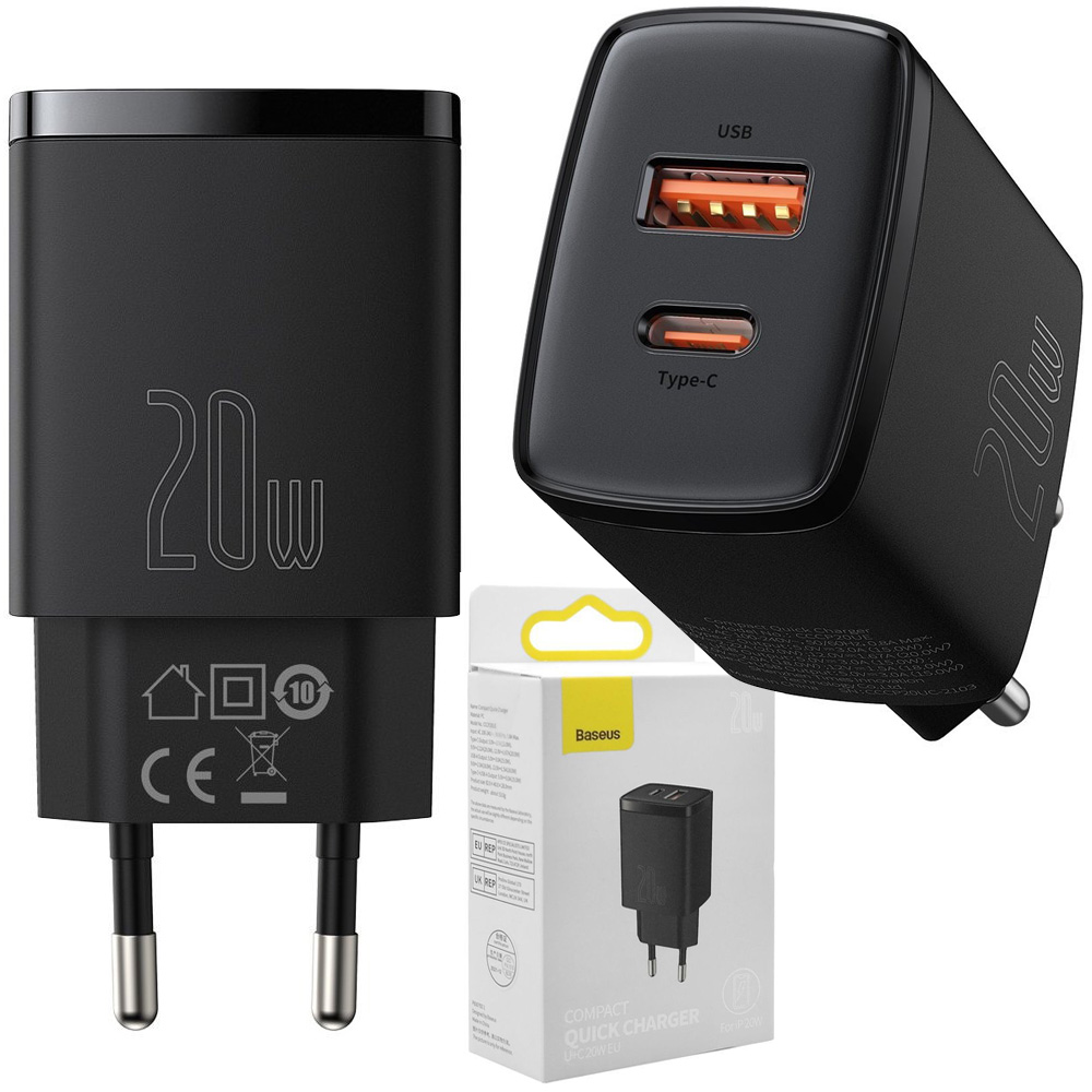 Baseus  | Ładowarka Sieciowa USB-C USB 20W