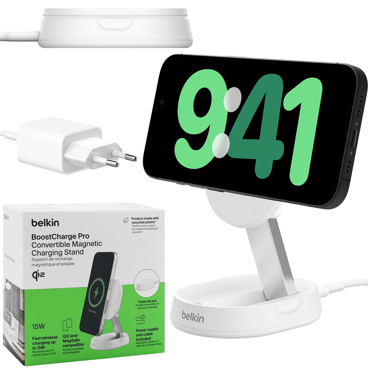 Belkin | BoostCharge Pro Convertible | Składana Stacja z MagSafe Qi2 15W