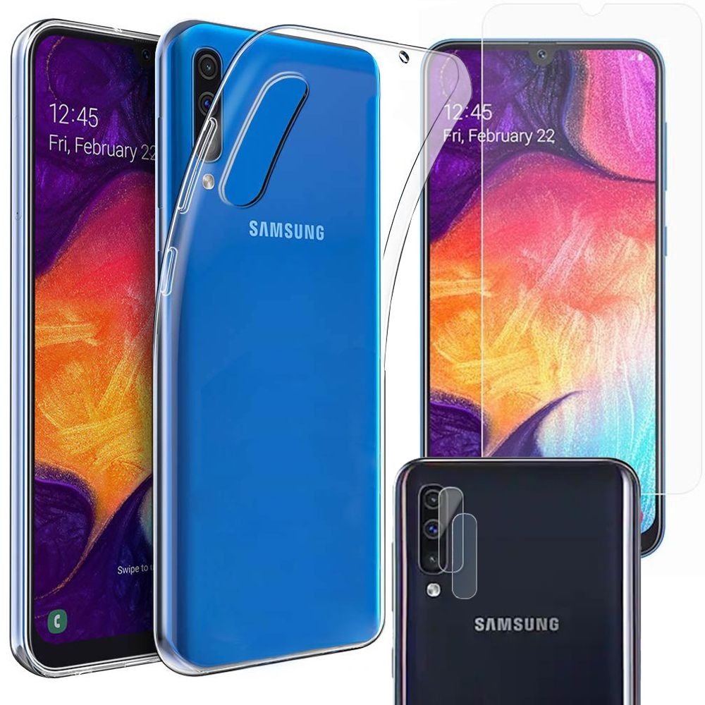 Samsung Galaxy A50 / A30s | Cienkie Etui Feather Case 0.3mm | Bezbarwne + SZKŁO + Aparat