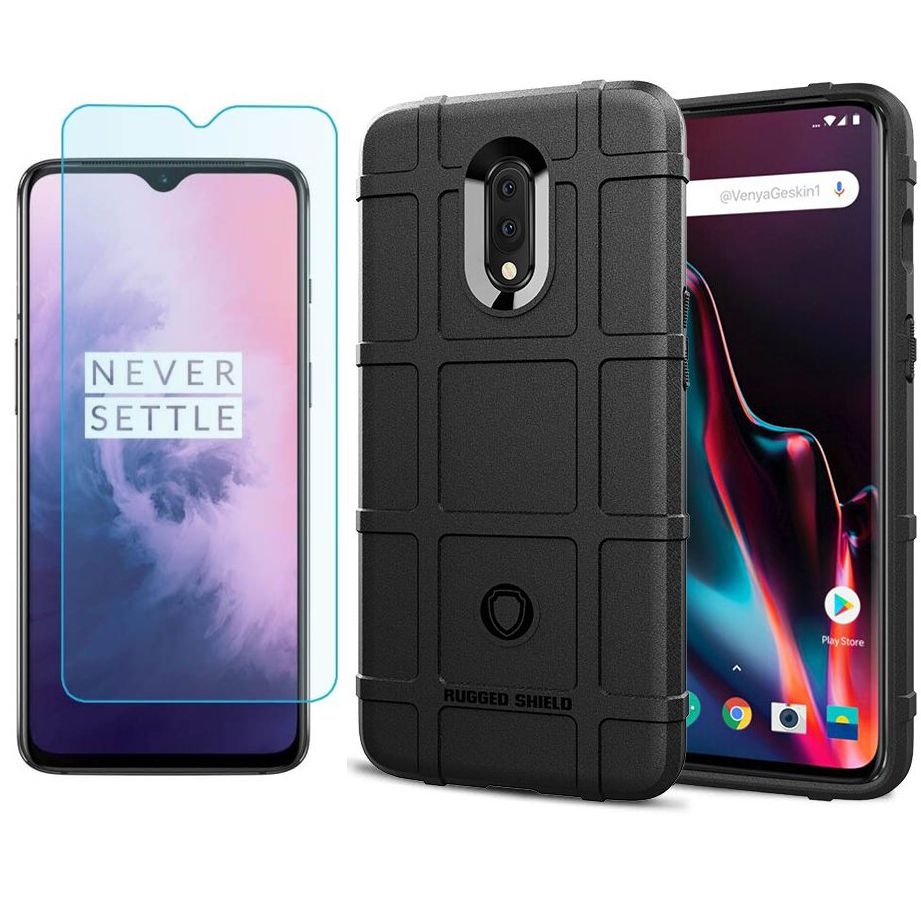 OnePlus 7 | Mocne Etui Armor SHIELD | Black + SZKŁO