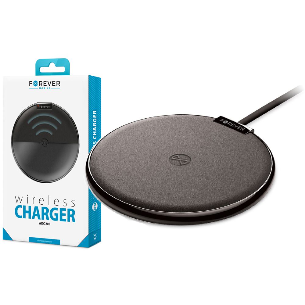Forever | Skórzana Metalowa Ładowarka Indukcyjna Qi
