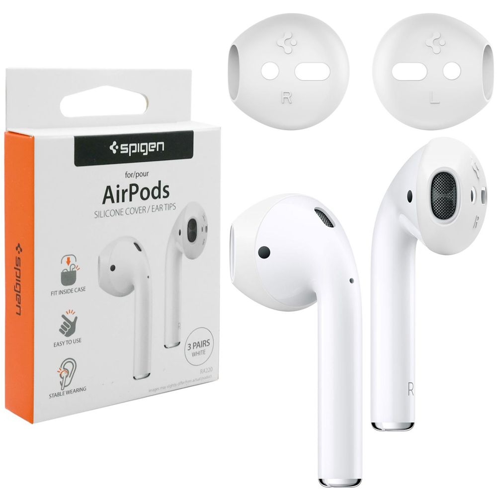 Spigen Ear Tips | Silikonowe Nakładki na Apple AirPods | 3 pary