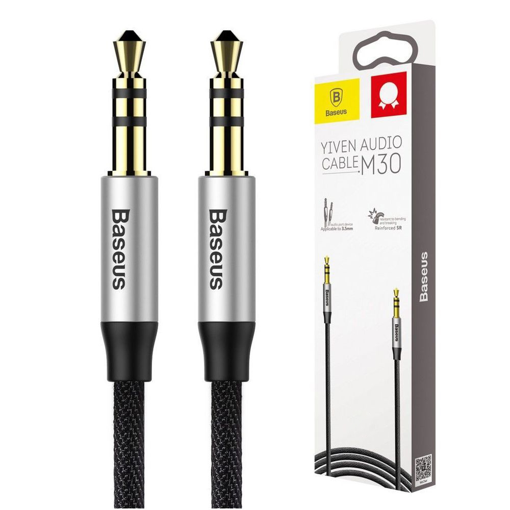 Baseus Yiven | Kabel Audio AUX Jack 3.5mm | Silver