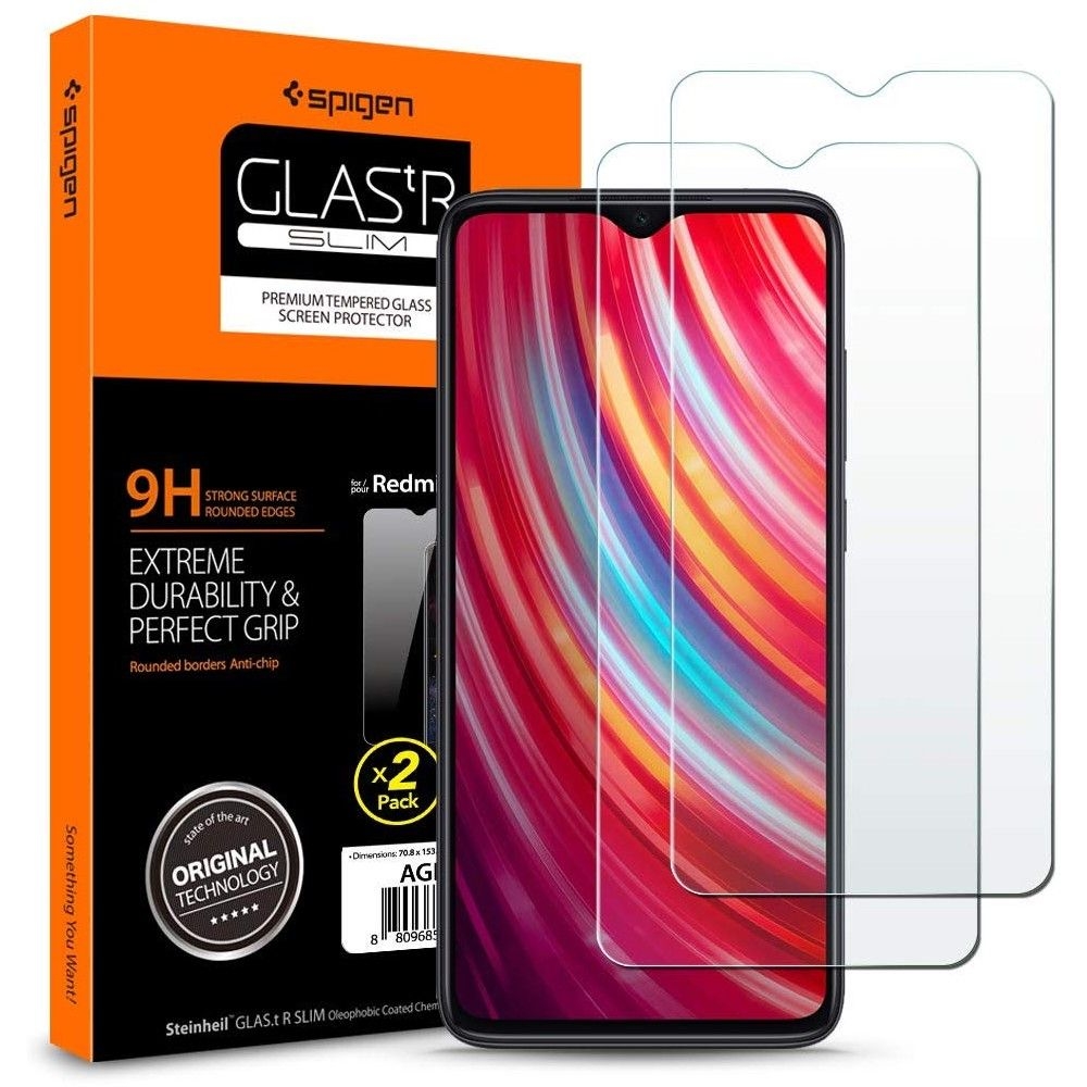 Xiaomi Redmi Note 8 Pro | Szkło Hartowane SPIGEN GLAS.tR Slim | 2szt