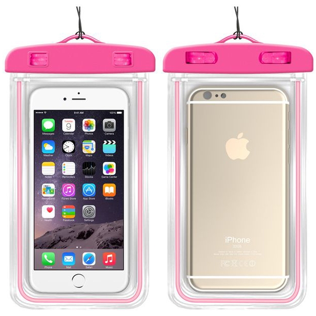 Wodoodporne Wodoszczelne Etui na Telefon Dokumenty Kajak | Fluorescencyjne | Różowe