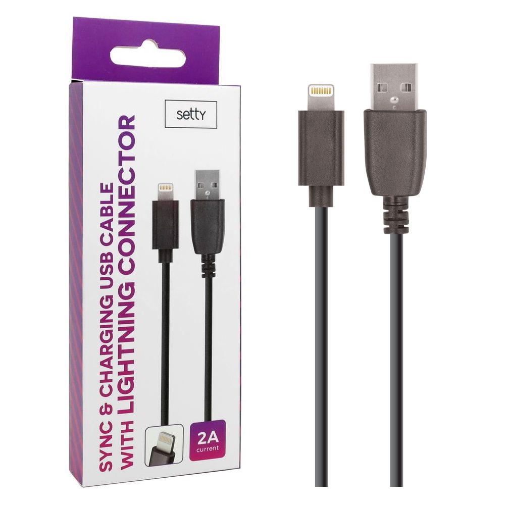 Setty | Kabel USB Apple Lightning 2A | 100cm