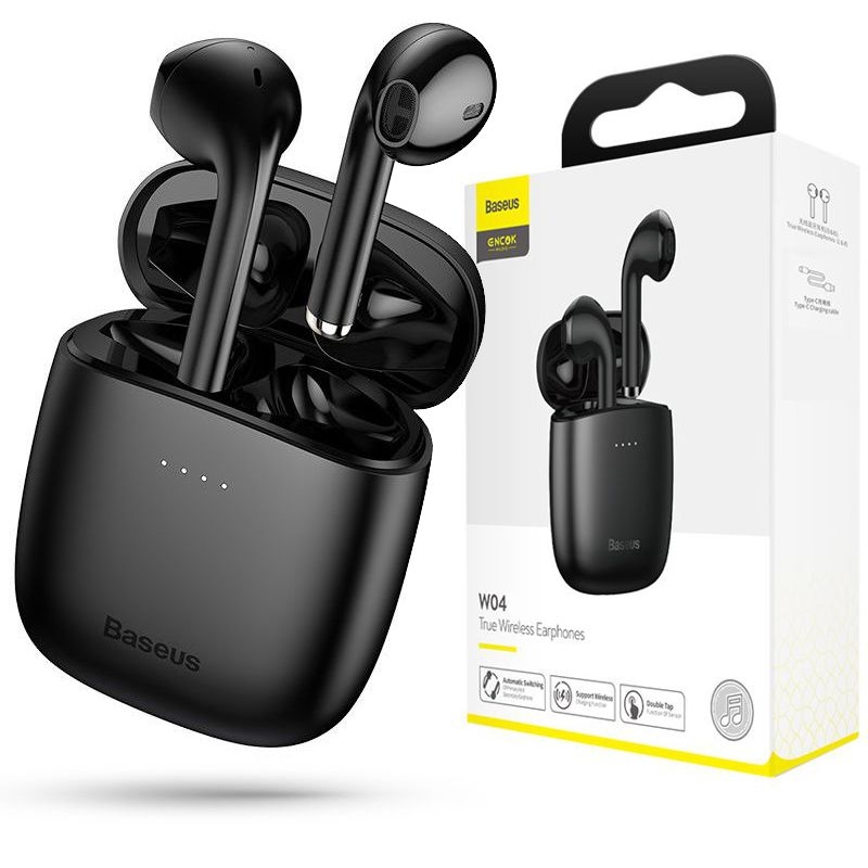 Baseus Encok | Bezprzewodowe Słuchawki z Etui Ładującym BT 5.0 | IP54