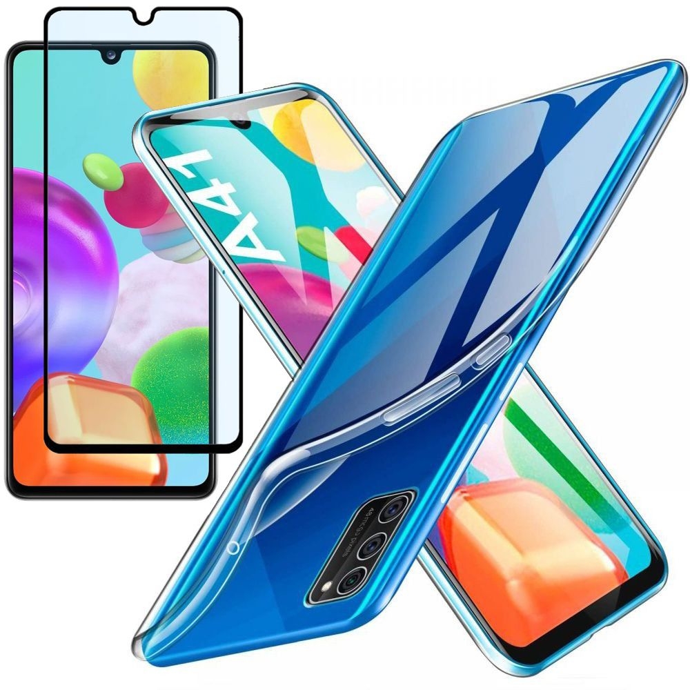 Cienkie Etui Feather Case | Bezbarwne + SZKŁO 5D do Samsung Galaxy A41