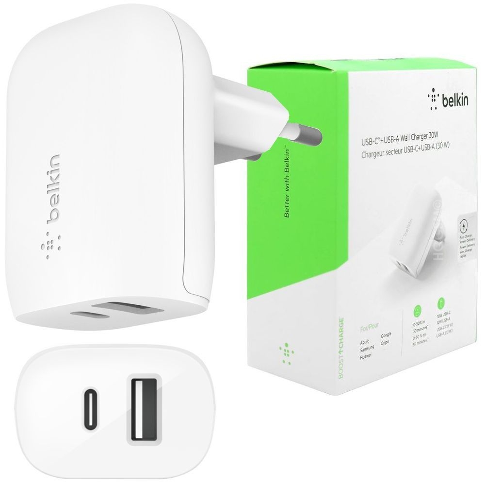 Belkin USB-C USB Wall Charger | Ładowarka Sieciowa Power Delivery 30W | Biała