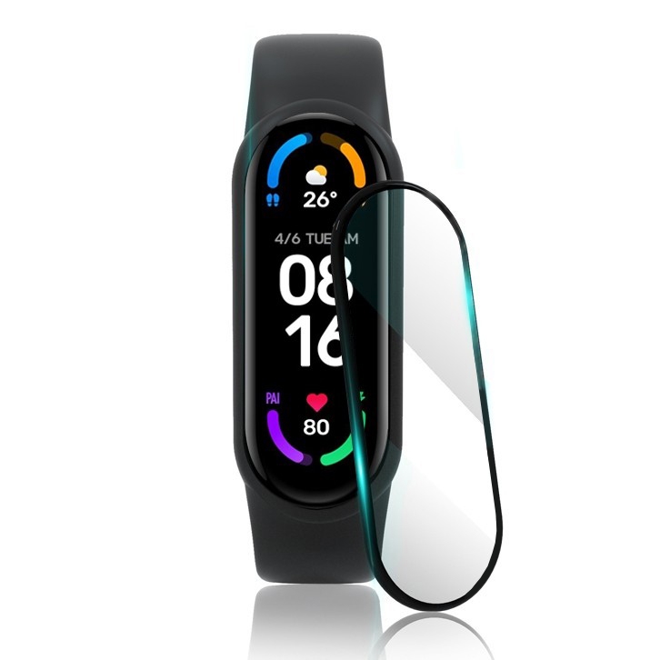 Szkło Hybrydowe | FULL COVER | Czarne do Xiaomi Mi Band 5