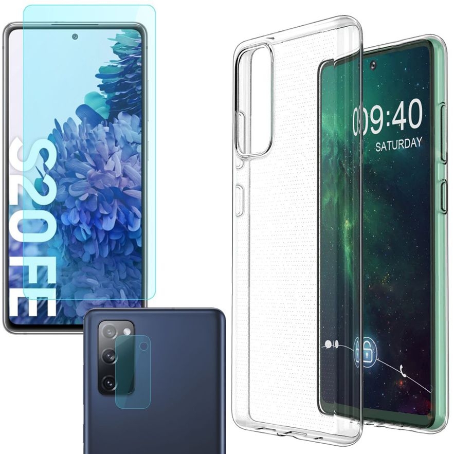 Cienkie Etui Feather Case | Bezbarwne | Clear + SZKŁO + APARAT do Samsung Galaxy S20 FE / 5G