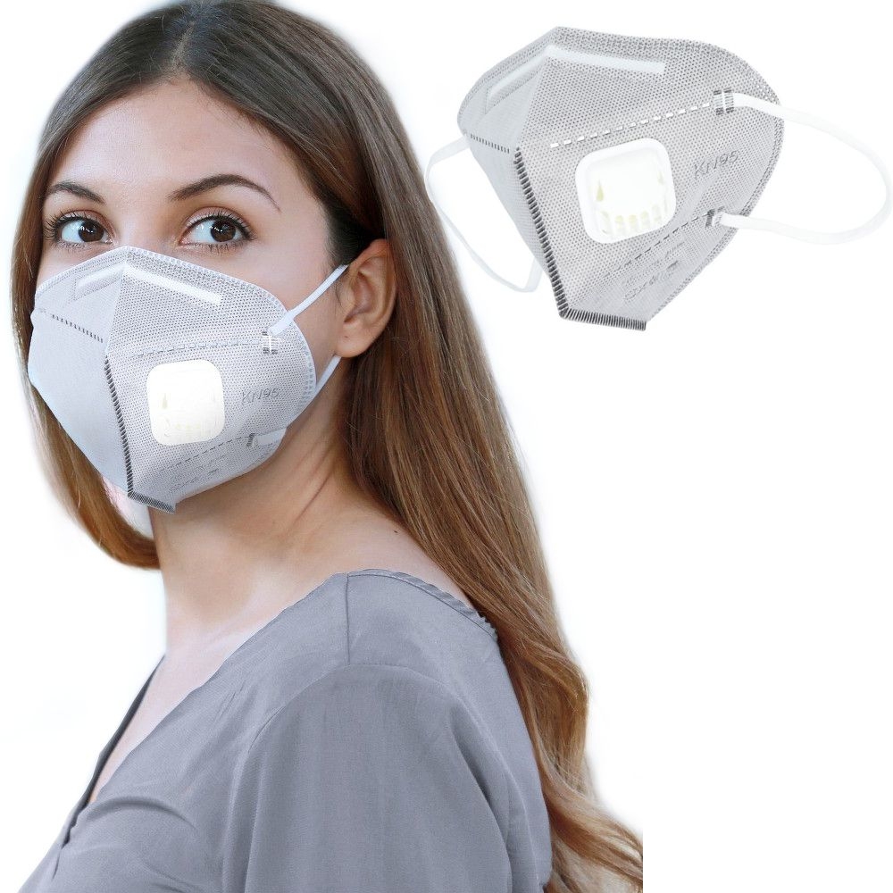 Maska Maseczka Ochronna FFP2 KN95 z Filtrem | Szara