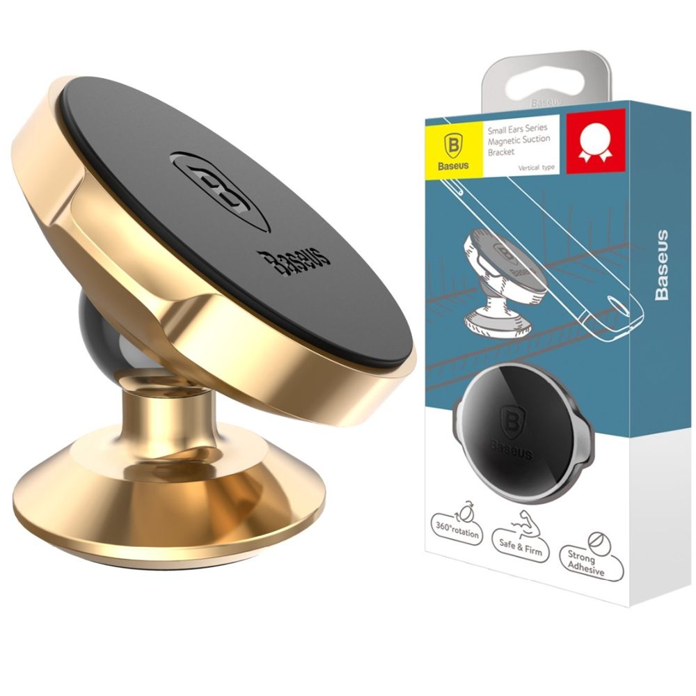 Magnetyczny Uchwyt Samochodowy BASEUS Small Ears na kokpit Gold