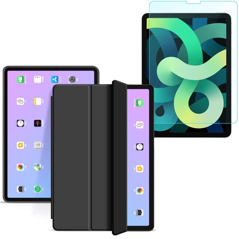 Zamykane Etui Smart Case | Black + SZKŁO do Apple iPad Air 4 / Air 5