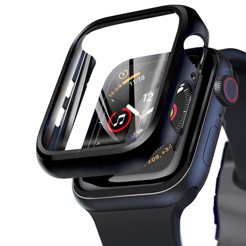 Defense 2w1 Etui + Szkło | Ochrona 360° | Black do Apple Watch 4/5/6/SE 40mm