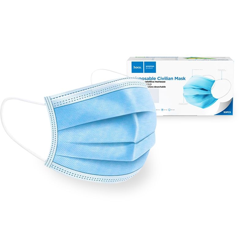 Hoco | Maseczka Maska Ochronna na Twarz | 3 warstwy