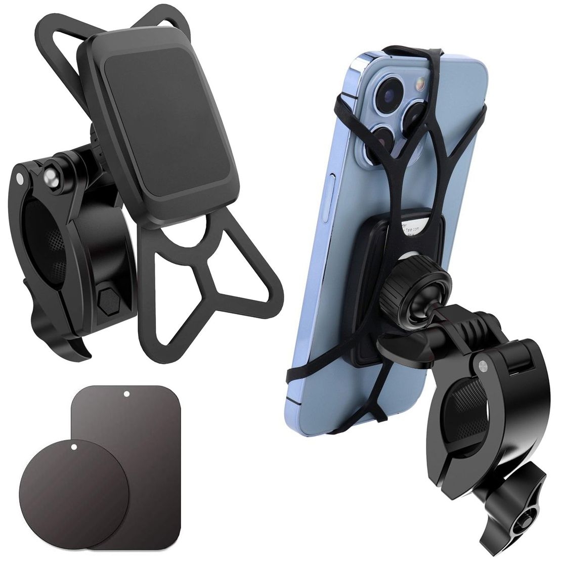 Magnetyczny Gumowy Uchwyt do Telefonu na Rower Motor | Obrotowy 360° Bezpieczny | do 6.8″