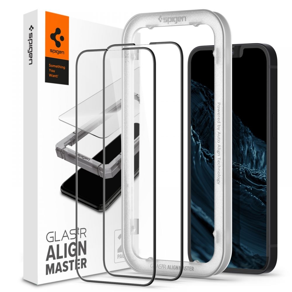Szkło Hartowane SPIGEN GLAS.tR Align Master | Full Cover + Ramka Instalacyjna | 2 sztuki do Apple iPhone 13 Pro