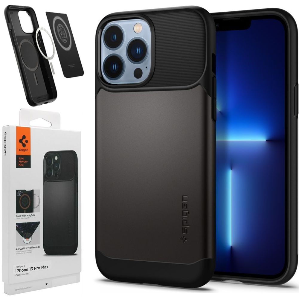 Etui SPIGEN Slim Armor MAG | Gunmetal do Apple iPhone 13 Pro Max