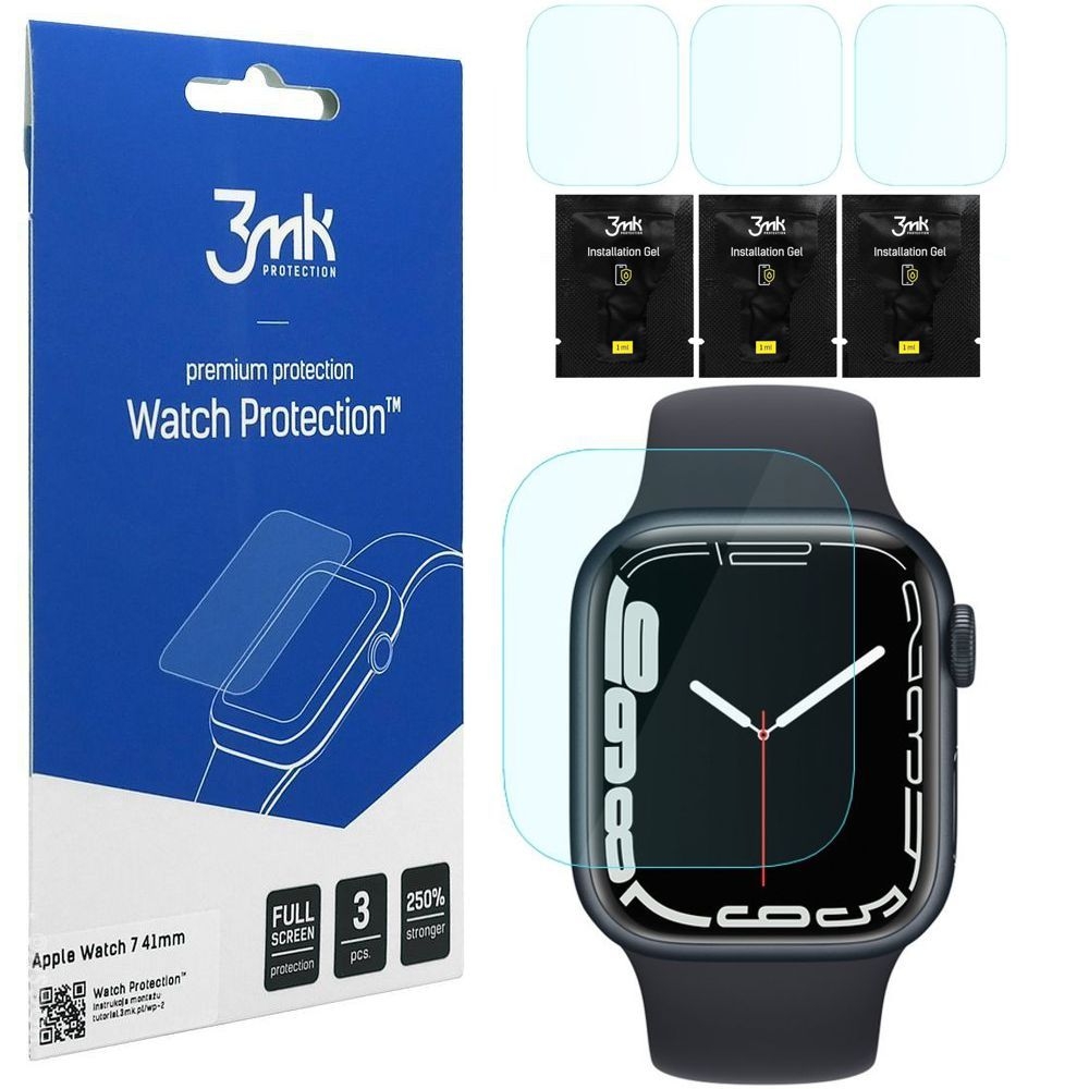 Folia Hybrydowa 3mk Watch Protection | 3 sztuki do Apple Watch 7 41mm