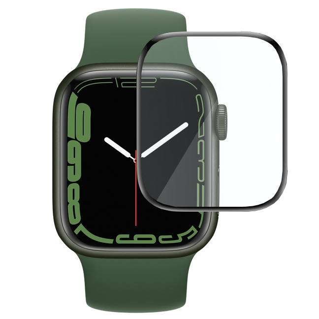 Szkło Hybrydowe | FULL COVER | Czarne do Apple Watch 7 45mm