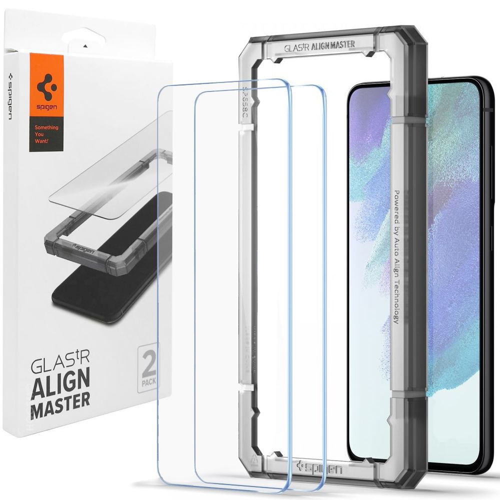 Szkło Hartowane SPIGEN GLAS.tR Align Master | 2szt + Ramka Instalacyjna do Samsung Galaxy S21 FE 5G