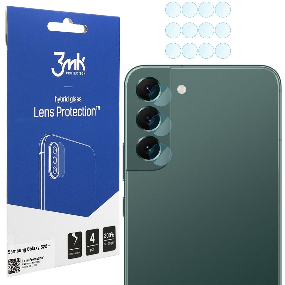4x 3mk Lens Protection | Szkło Ochronne na Obiektyw Aparat do Samsung Galaxy S22+ Plus 5G