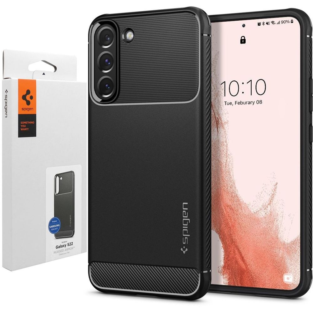 Etui SPIGEN Rugged Armor | Black do Samsung Galaxy S22 5G