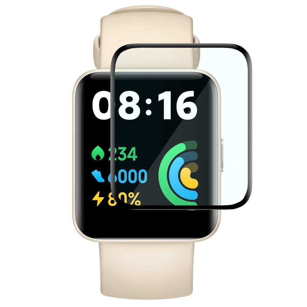 Szkło Hybrydowe | FULL COVER | Czarne do Xiaomi Redmi Watch 2 Lite