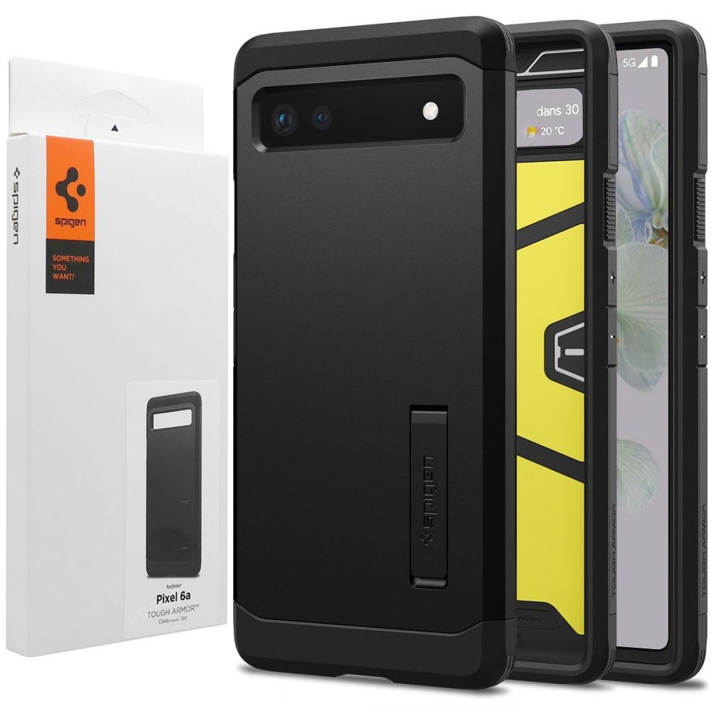 Pancerne Etui SPIGEN Tough Armor | Black do Google Pixel 6a