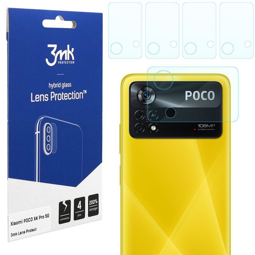 4x 3mk Lens Protection | Szkło Ochronne na Obiektyw Aparat do Xiaomi POCO X4 Pro 5G