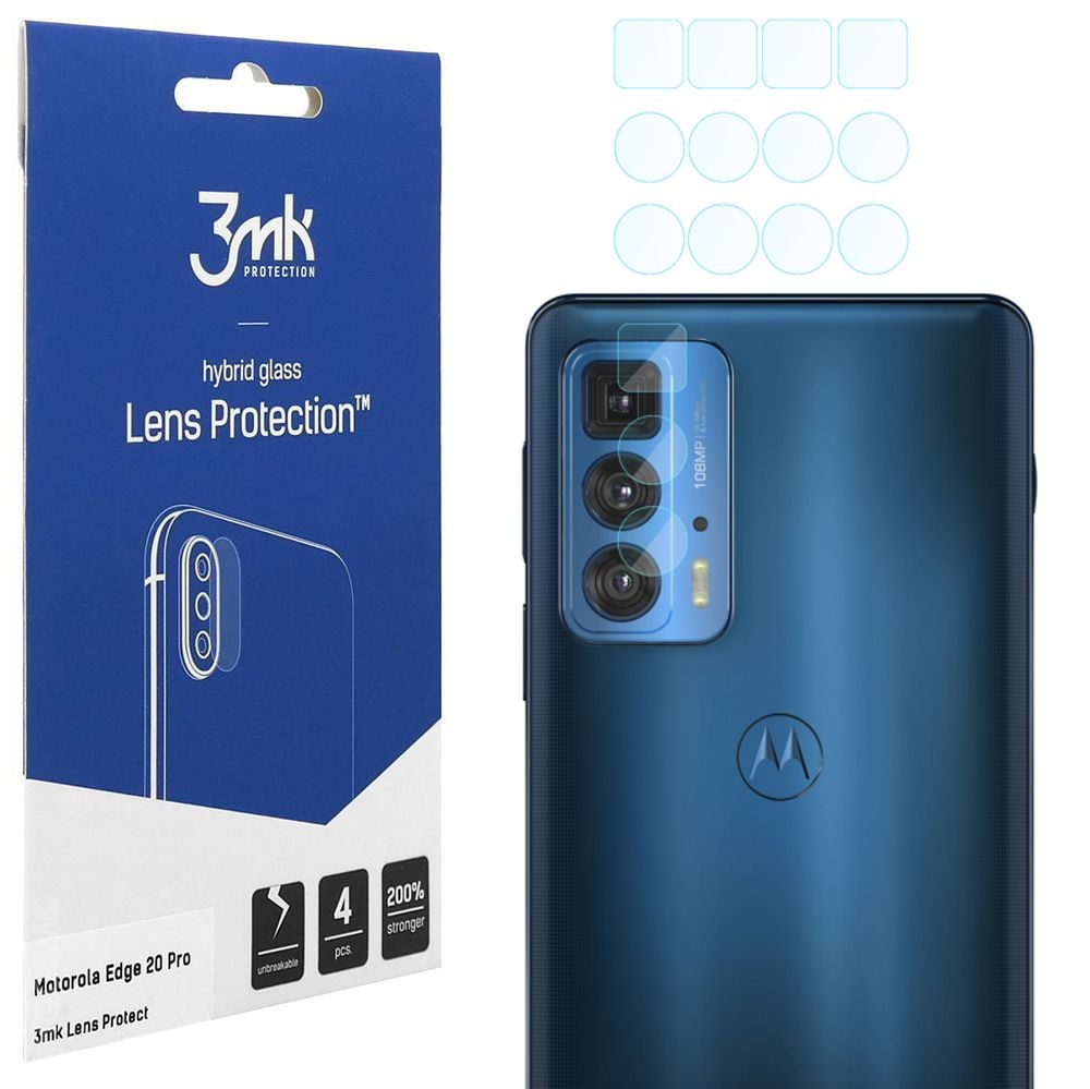 4x 3mk Lens Protection | Szkło Ochronne na Obiektyw Aparat do Motorola Edge 20 Pro