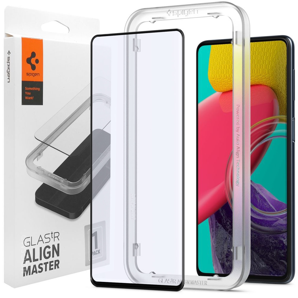 Szkło Hartowane SPIGEN GLAS.tR Align Master | Full Cover + Ramka Instalacyjna do Samsung Galaxy M53 5G