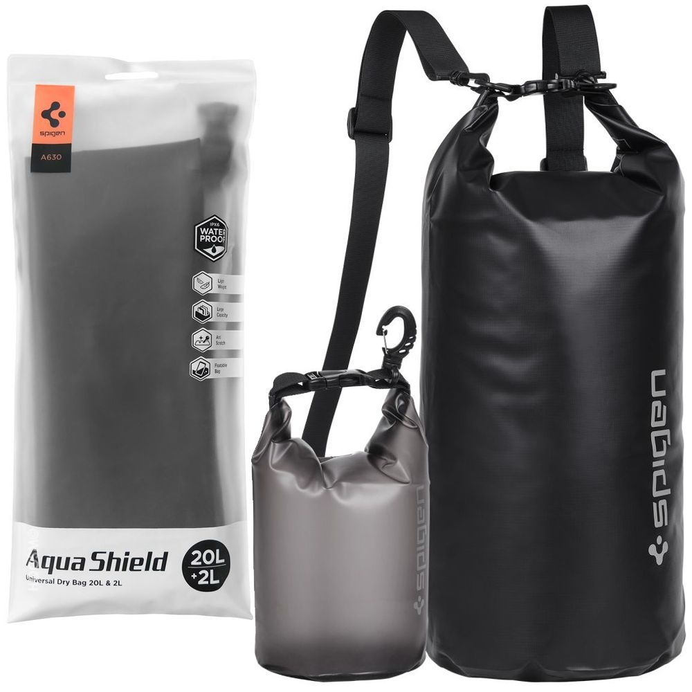 Spigen Aqua Shield A630 | Wodoszczelny Worek Torba Plecak 2szt | 20l + 2l | IPX6