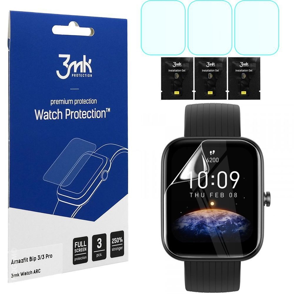 3x Folia Hybrydowa 3mk Watch Protection ARC do Amazfit BIP 3 Pro