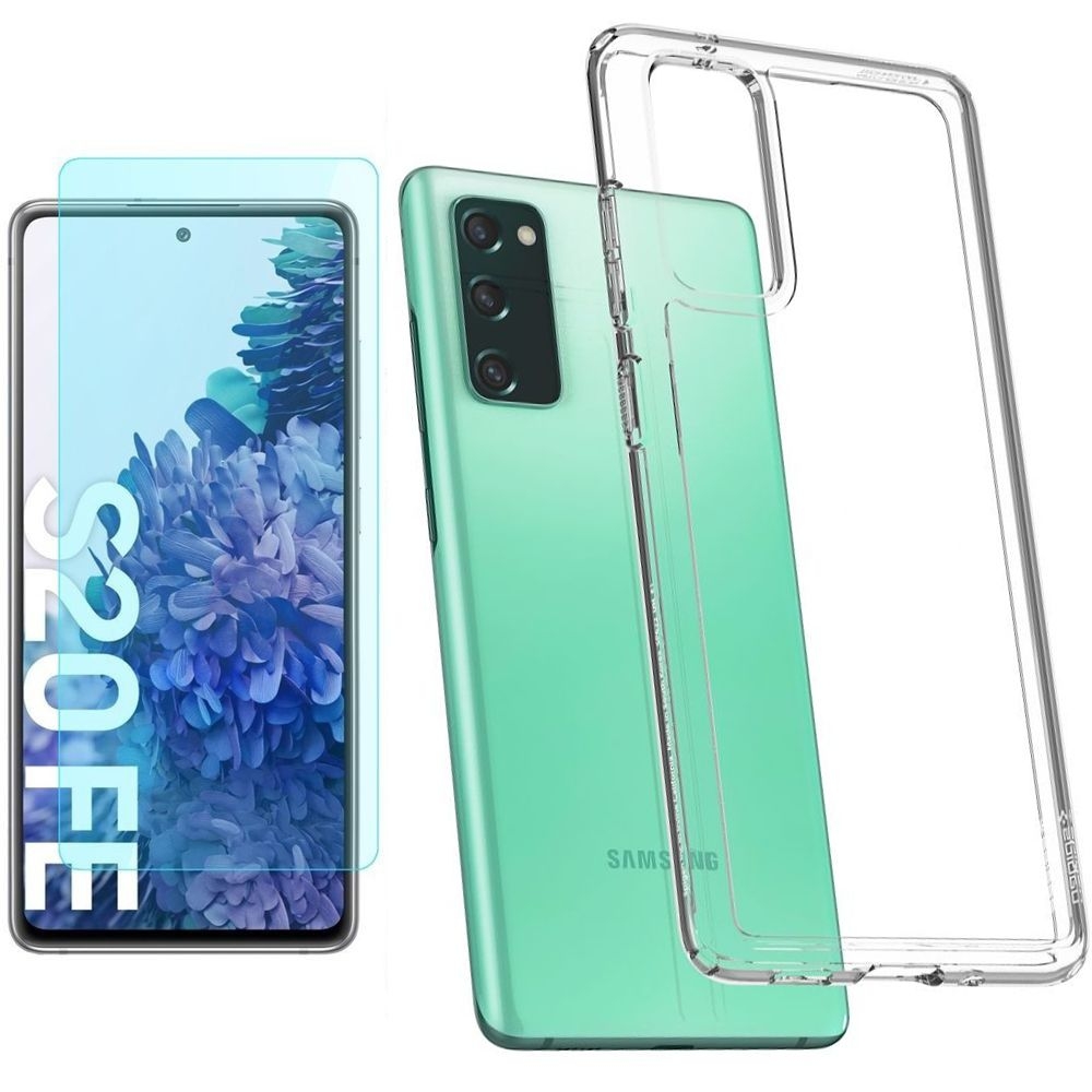 Etui SPIGEN Ultra Hybrid | Crystal Clear + SZKŁO do Samsung Galaxy S20 FE / 5G