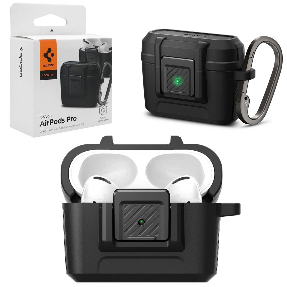 Etui SPIGEN Lock FIT | Matte Black do Apple AirPods Pro 1 / 2