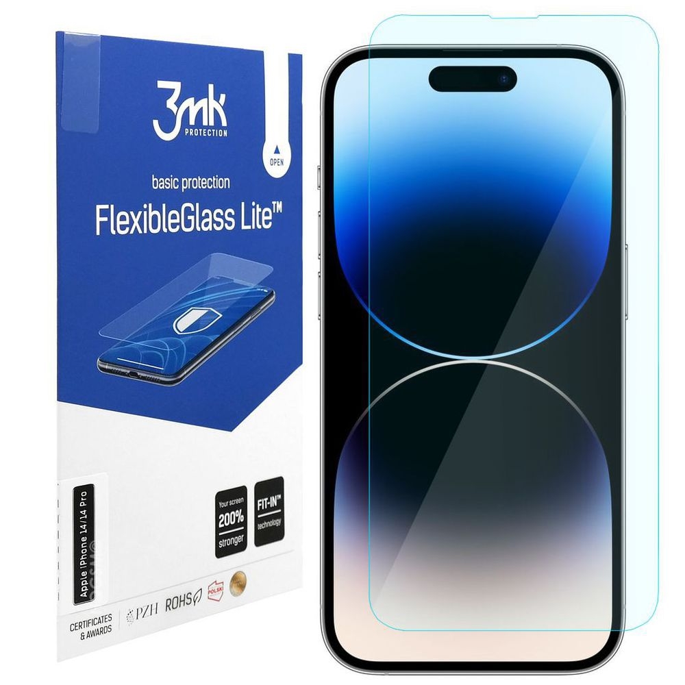 3mk Flexible Glass Lite | Nietłukące Szkło Hybrydowe do Apple iPhone 14 Pro