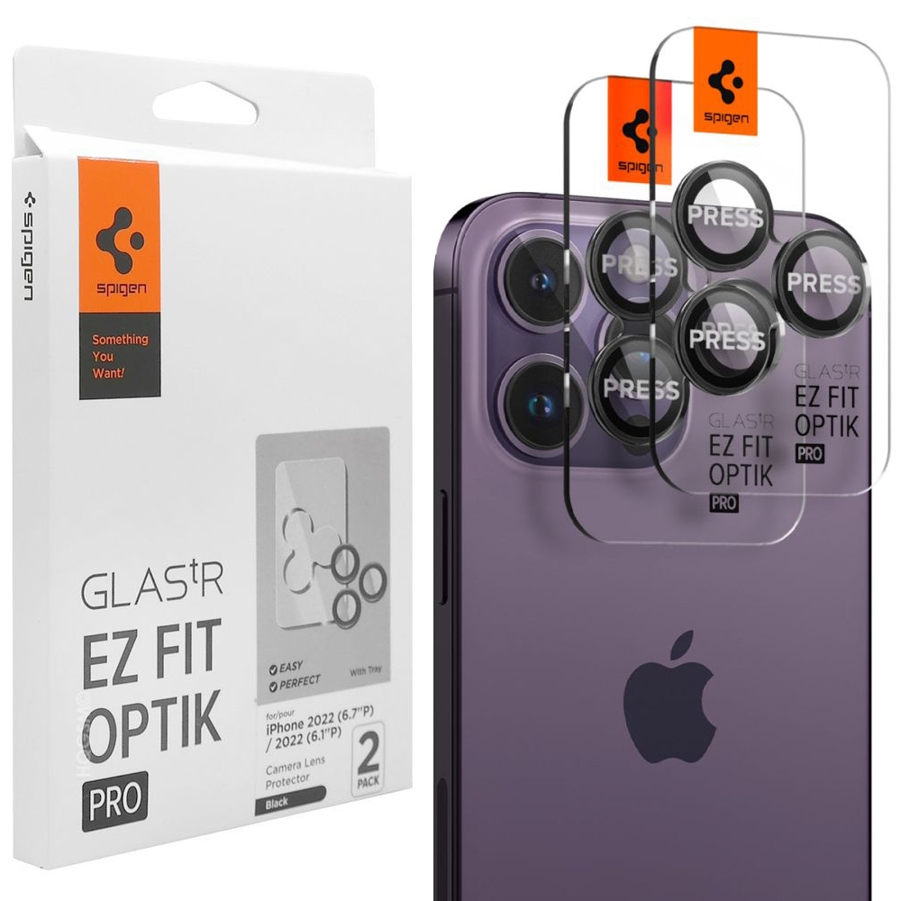 SPIGEN EZ Fit OPTIK Pro | 2x Osłona Szkło na Aparat | Czarny do Apple iPhone 17 Pro / Pro Max