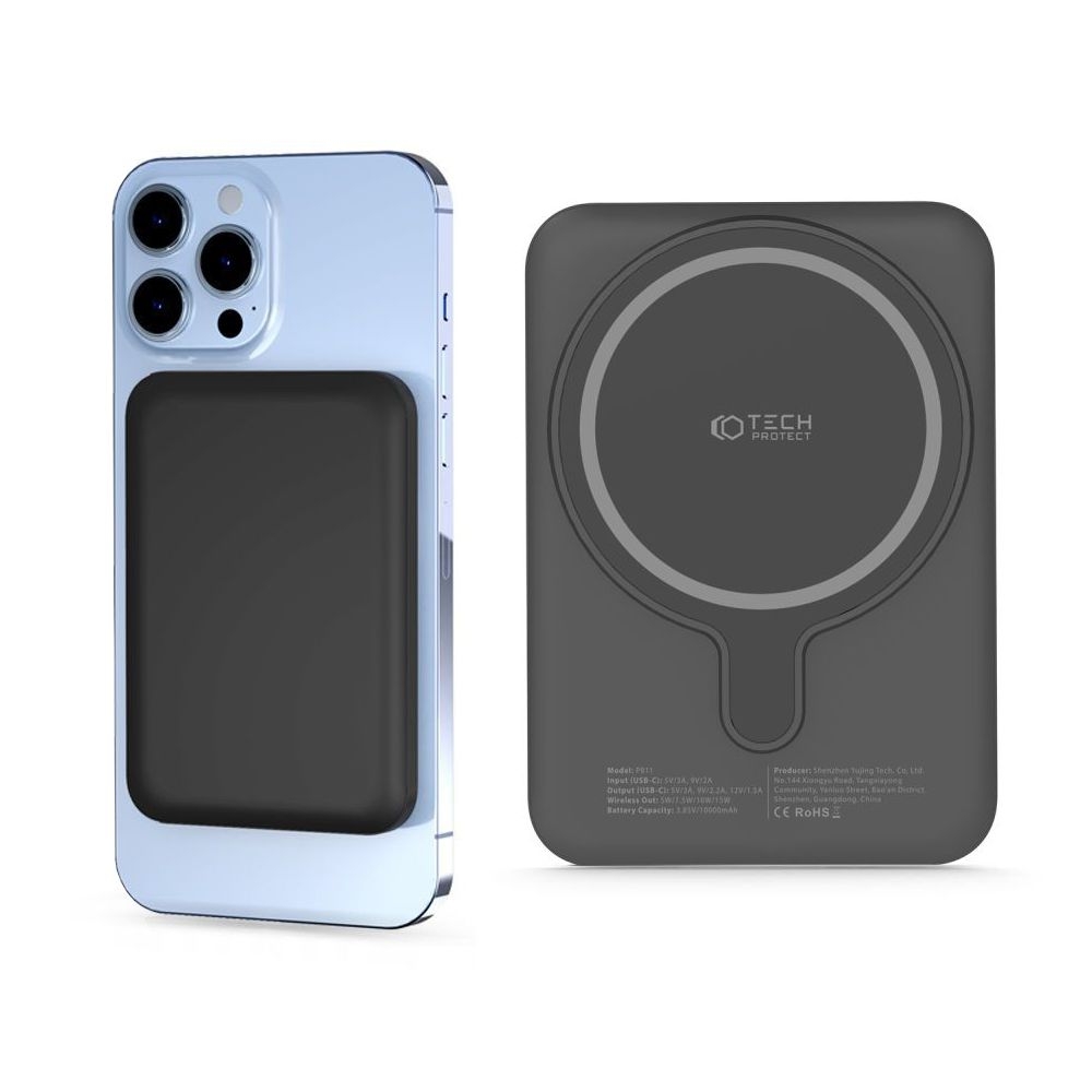 Magnetic Wireless Battery Pack | PowerBank MagSafe USB-C | 10000mAh | Czarny