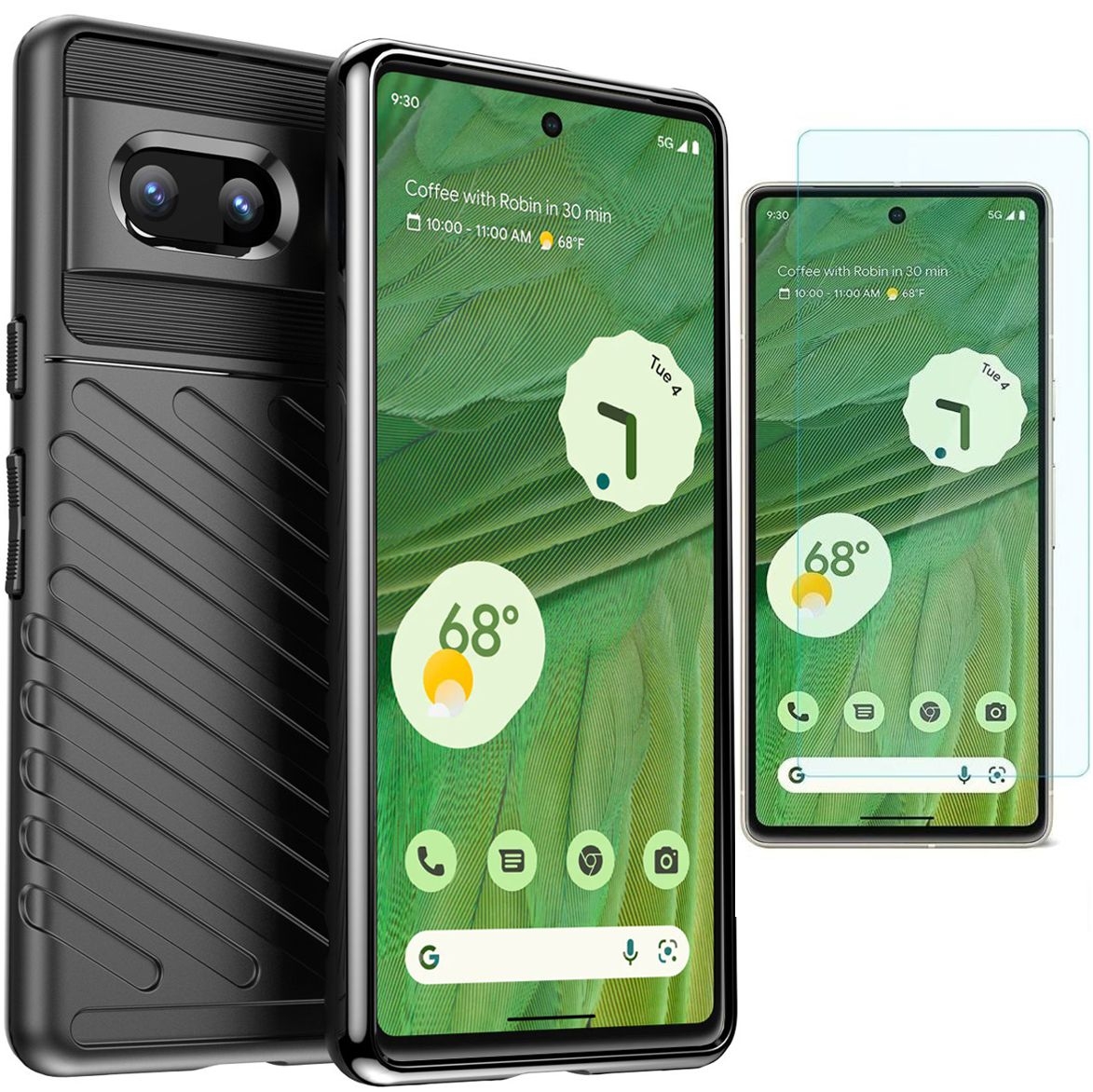 Pancerne Etui TOUGH TPU Case | Black + SZKŁO do Google Pixel 7 |