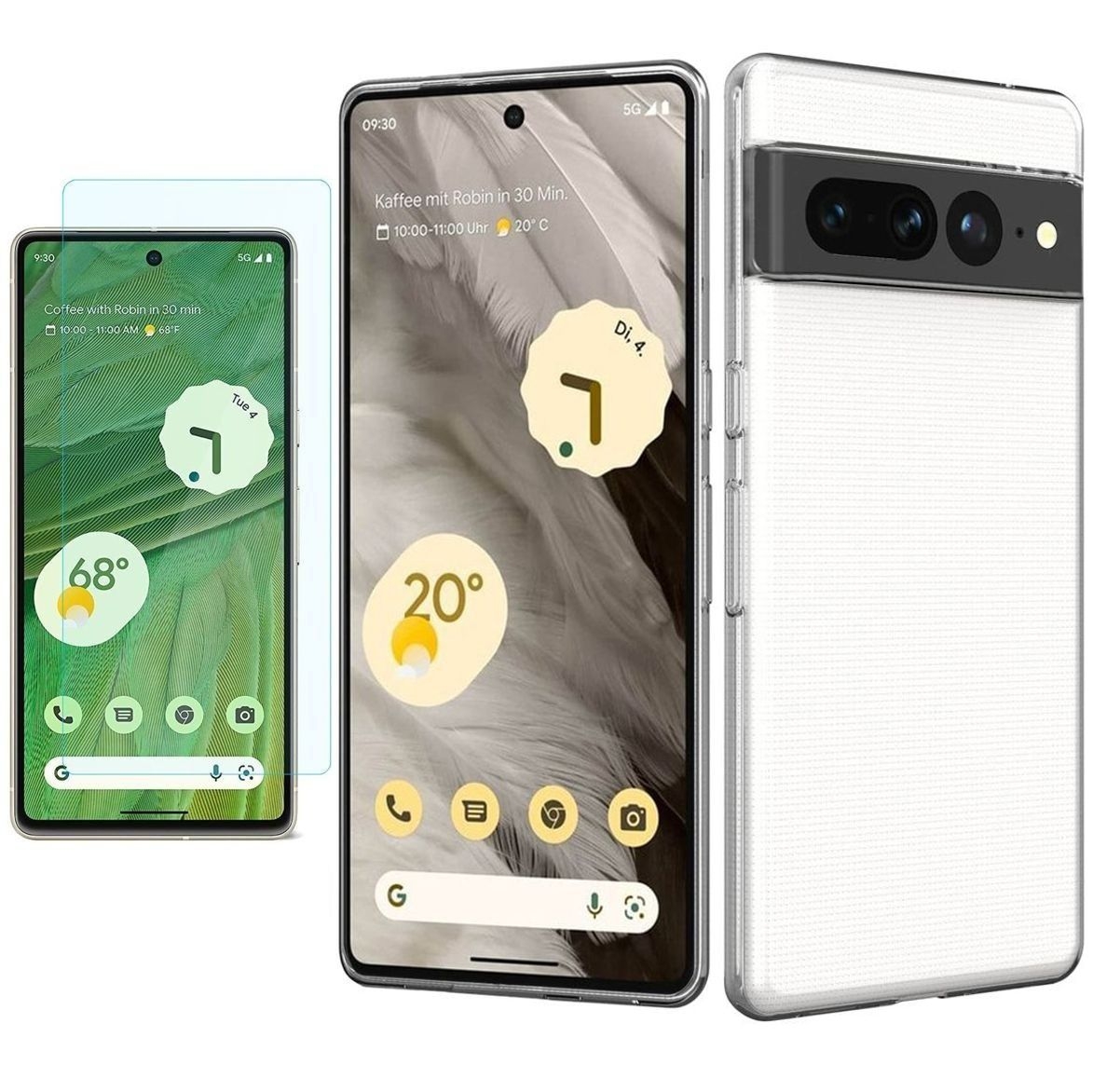 Cienkie Etui Feather Case Lite | Bezbarwne | Clear + SZKŁO do Google Pixel 7 |