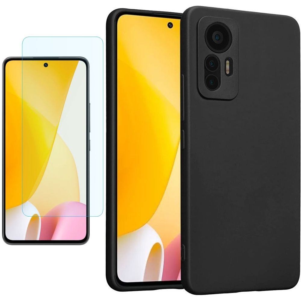 Cienkie Etui 3mk Matt Case | Black + SZKŁO do Xiaomi 12 Lite
