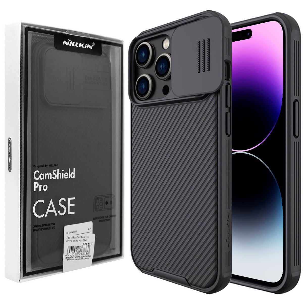 Etui NILLKIN CamShield | Czarne do Apple iPhone 14 Pro Max