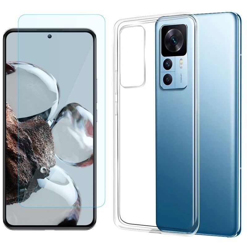 Cienkie Etui Feather Case | Bezbarwne | Clear + SZKŁO do Xiaomi 12T / Pro