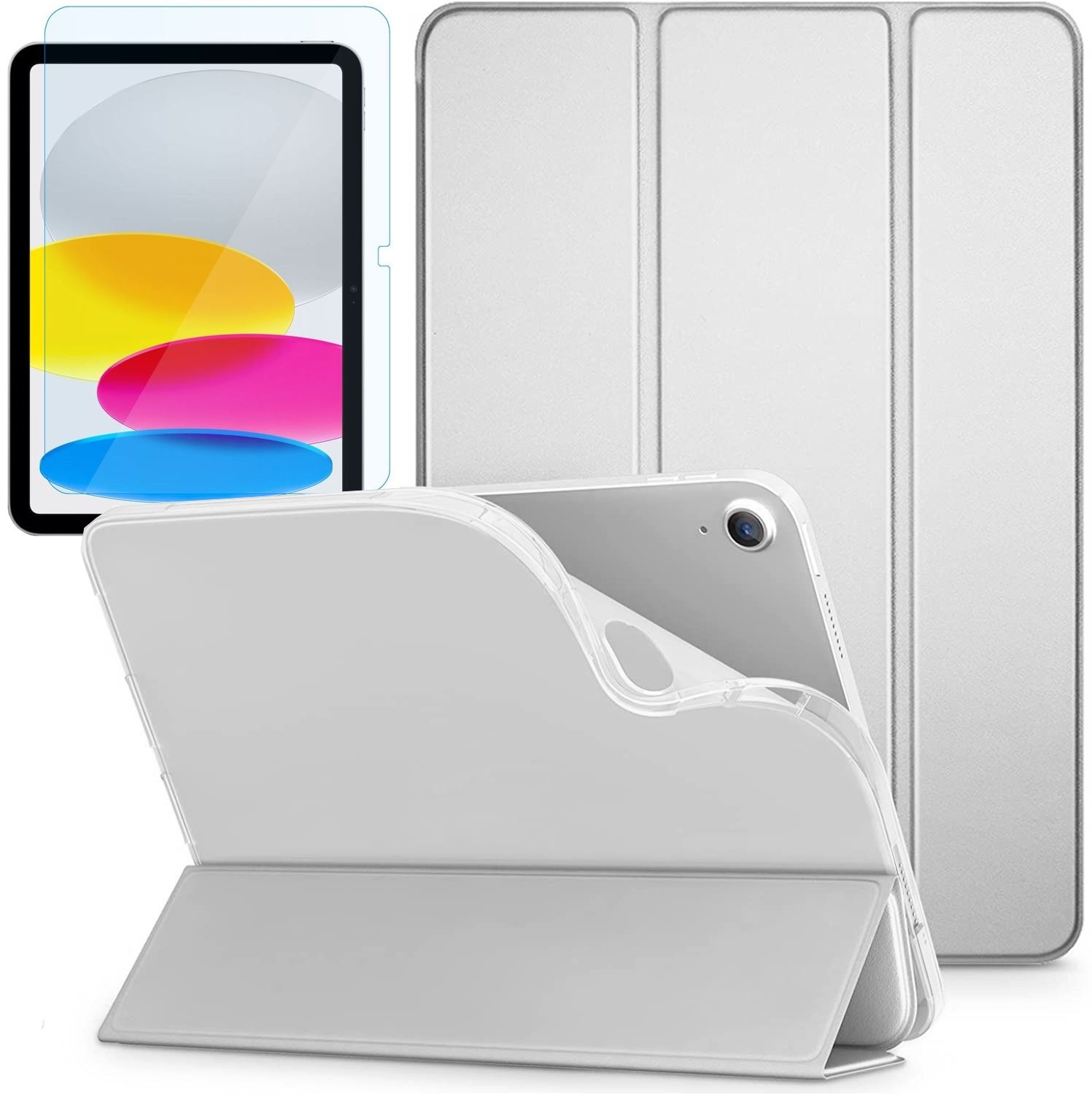 Zamykane Etui Smart Case | Szare + SZKŁO do Apple iPad 11 A16 2025 / 10 10.9 2022