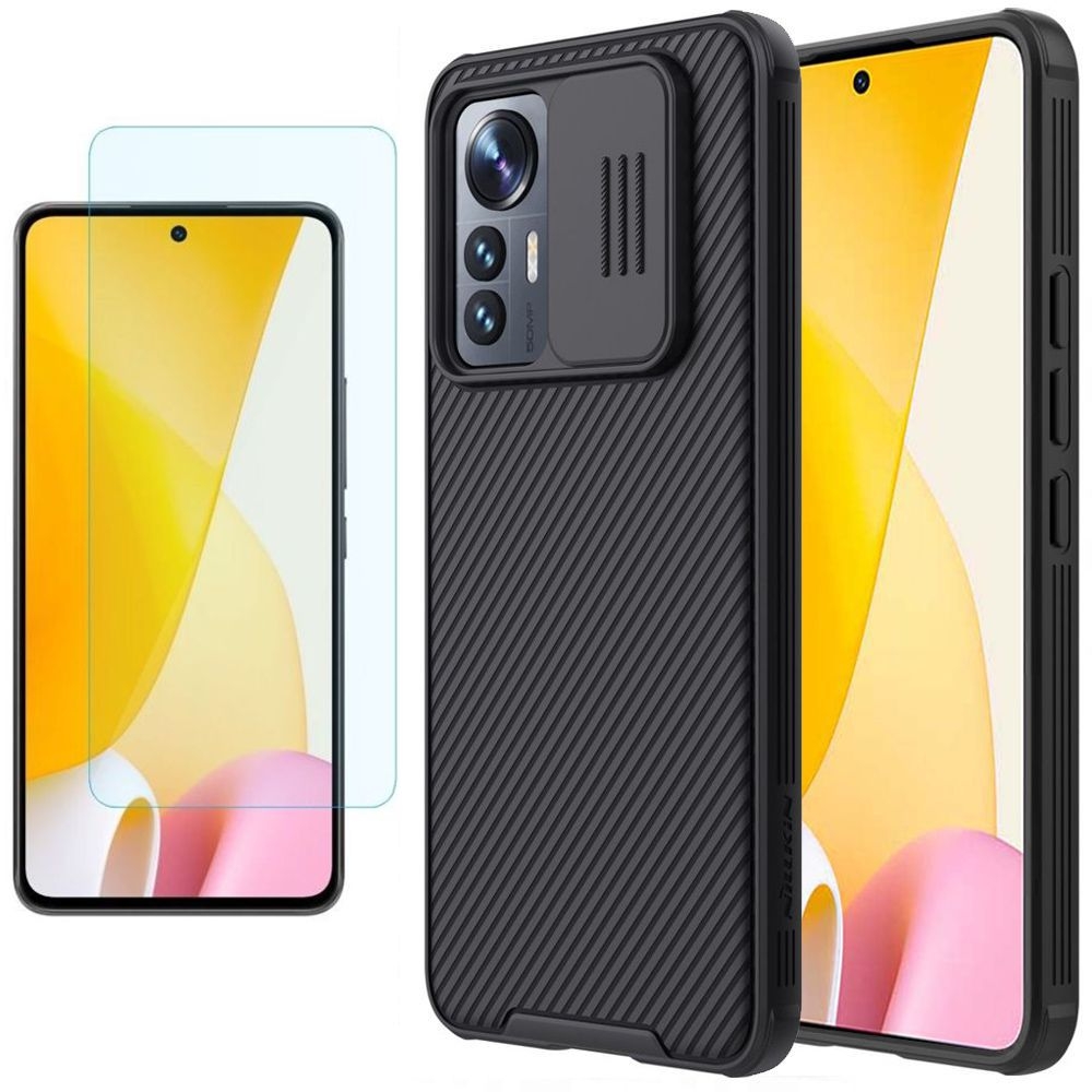 Etui NILLKIN CamShield | Czarne + SZKŁO do Xiaomi 12 Lite
