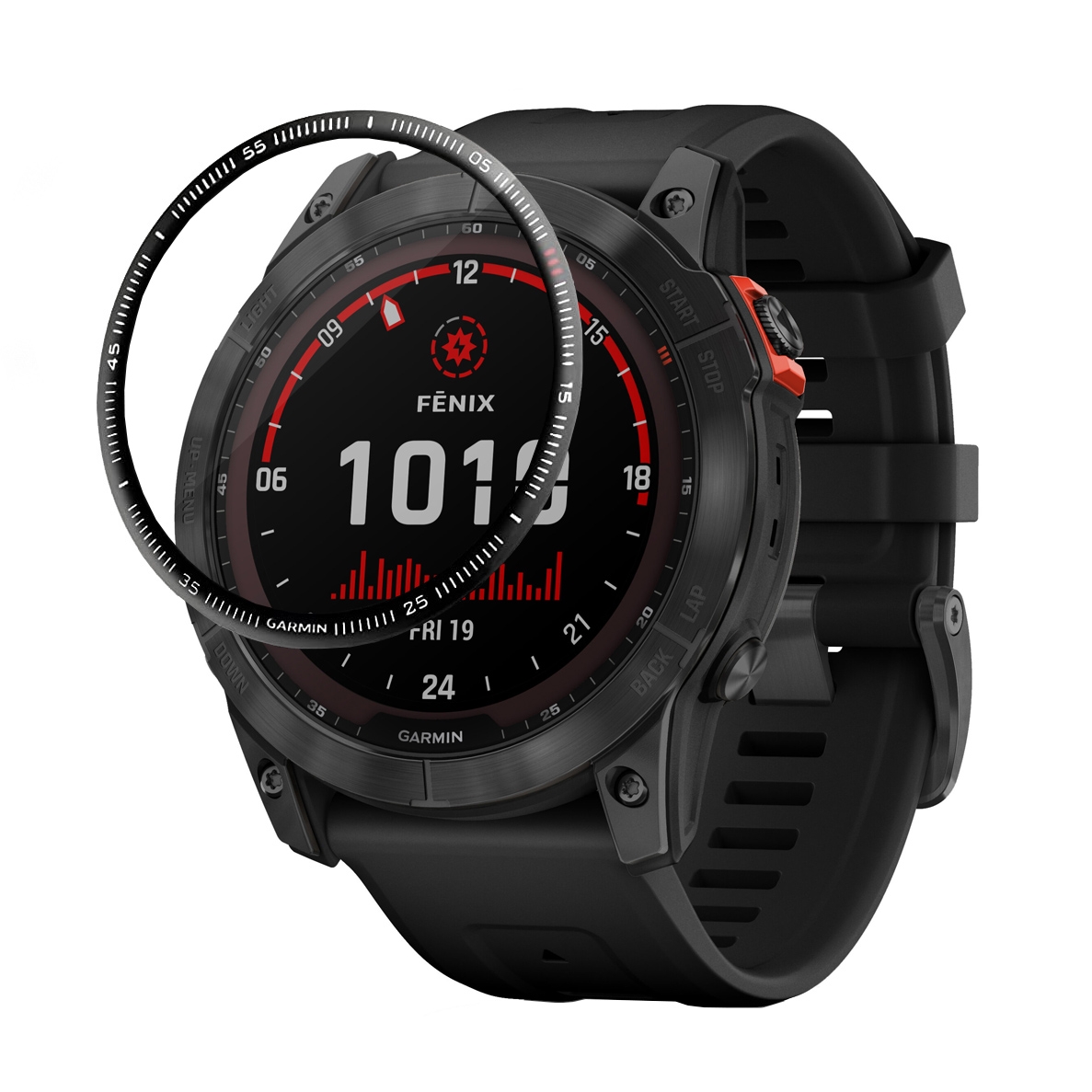 Szkło Hybrydowe | FULL COVER | Black do Garmin Fenix 7X