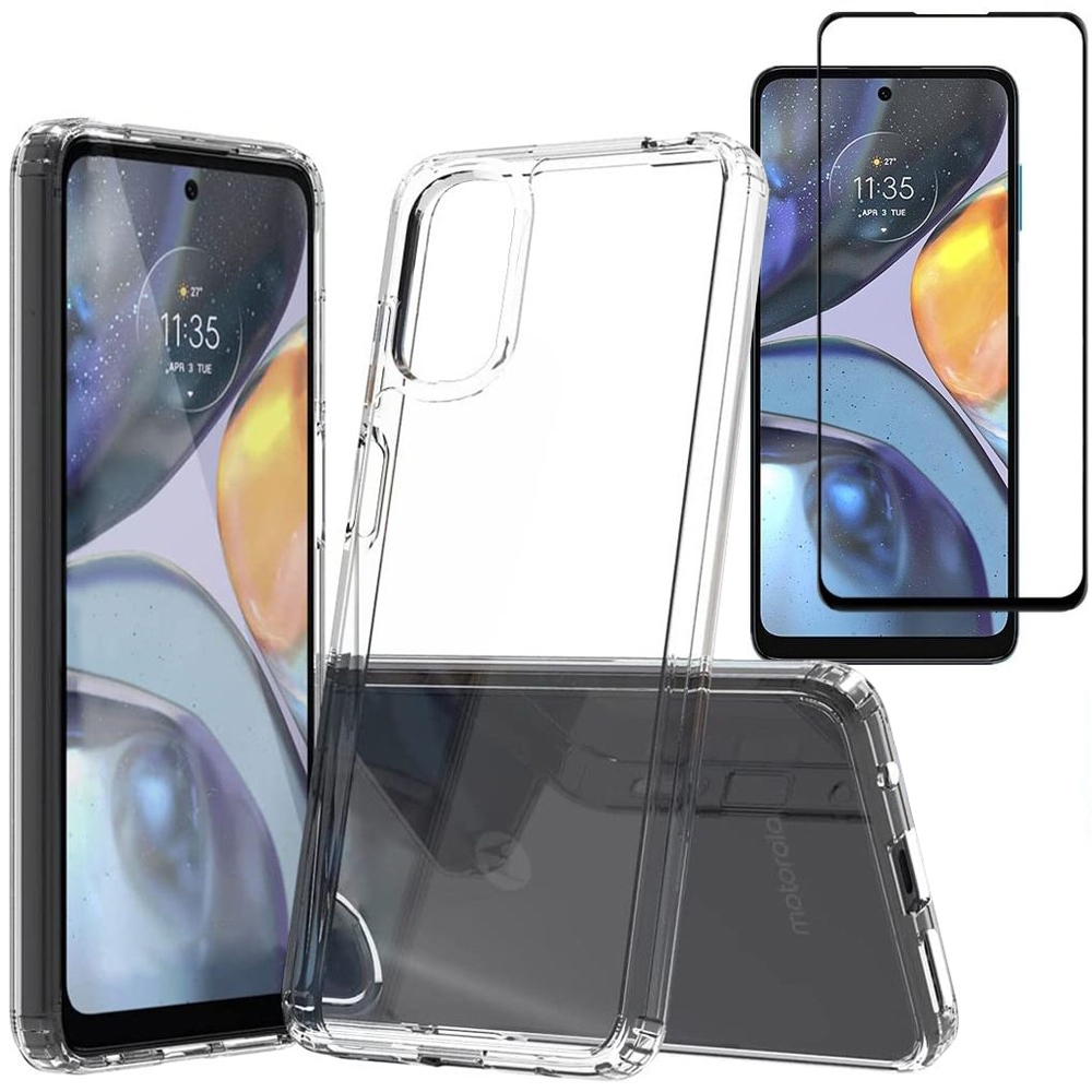 Pancerne Etui 3mk Armor Case | Clear + SZKŁO 5D do Motorola Moto G22